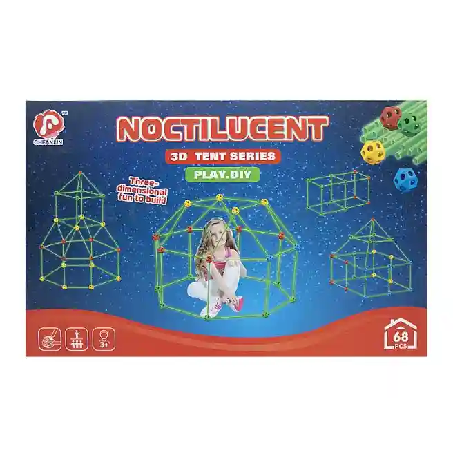 Игровой набор для создании игрового домика 68 шт светящийся, код 712081
