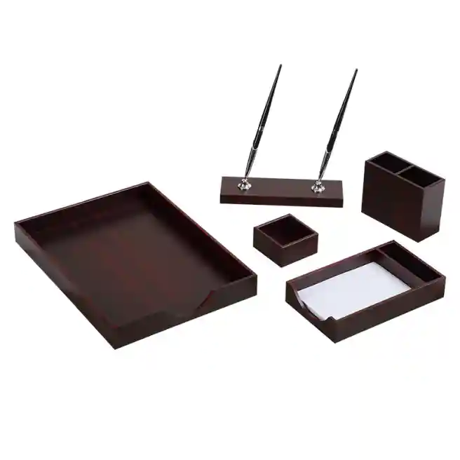 Set de masă din lemn NOWADAY, 5 elemente, lemn roșu, 5144FDU