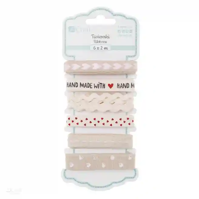 Set panglici pentru decor, Handmade with love, 6*2 m, art. DPTA-082