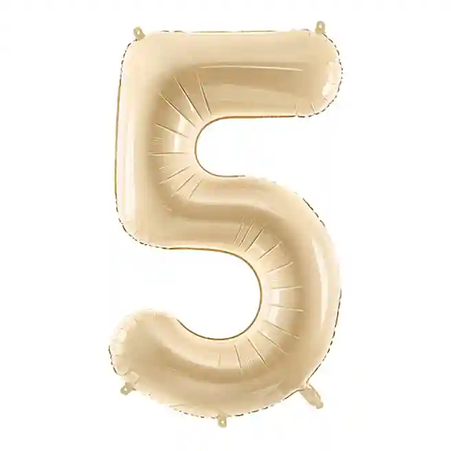 Balon folie Cifra "5", 72 cm (28), crem