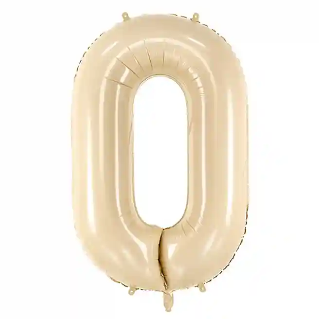 Balon folie Cifra "0", 72 cm (28), crem