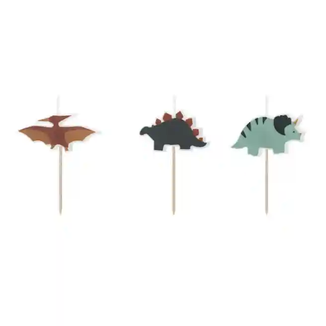 Lumânări pentru tort Dinozauri, 3 cm, 3 bucăți