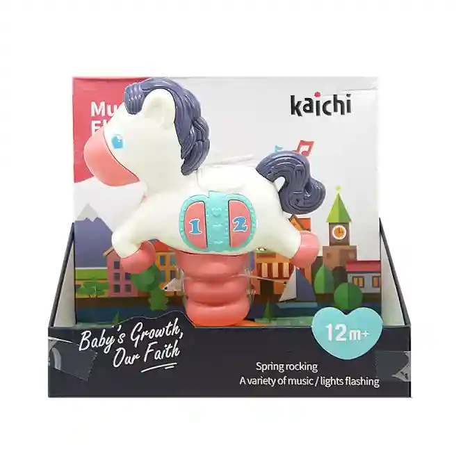 Весенняя лошадка-качалка со светом и звуком Kaichi, код 732009