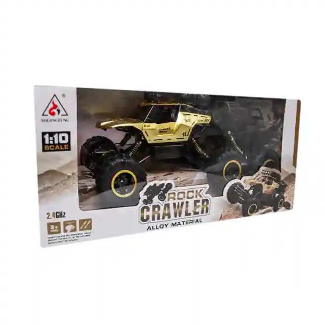 Mașină „Rock Crawler” 1:10 cu telecomandă, acumulator, aurie, cod 752117