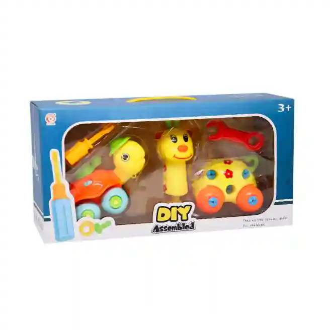 Набор игрушек жираф/черепаха сборная модель, код 782006