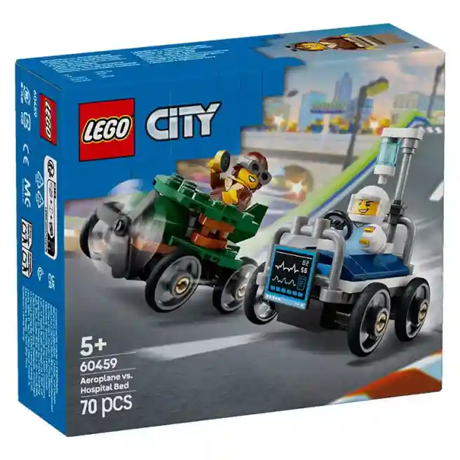 Конструктор LEGO City Пакет гоночных машин Самолет против больничной койки, арт. 60459