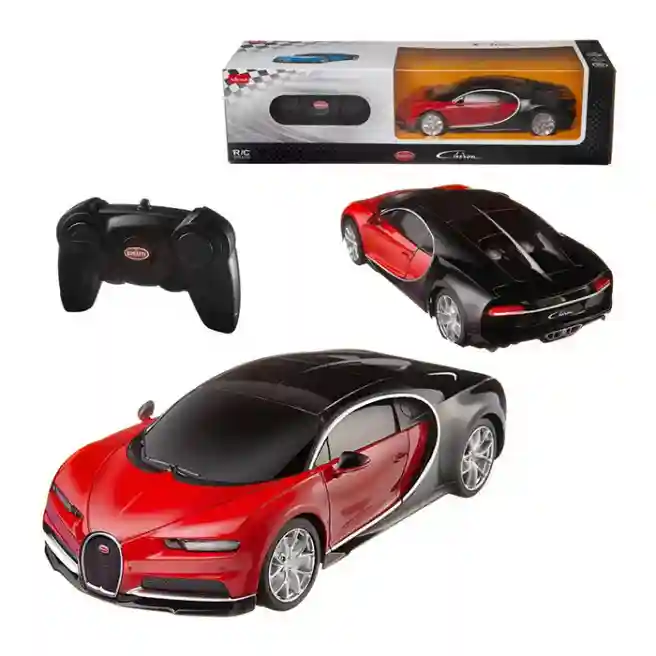 Mașină cu telecomandă RASTAR 1:24 Bugatti Chiron, roșie, cod 61366