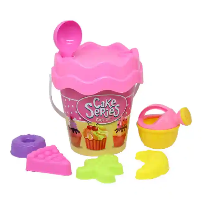 Set pentru nisipiera cu găleată (8 buc), roz, cod 802004