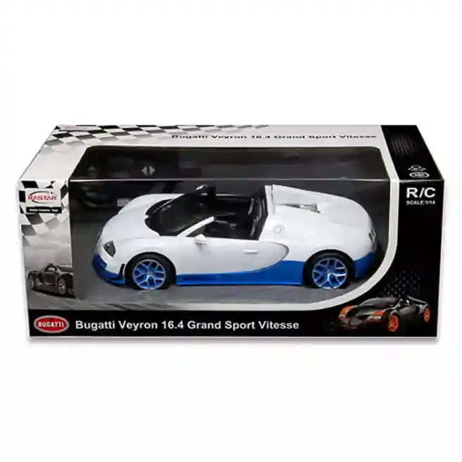 Mașină cu telecomandă RASTAR 1:14 Bugatti Grand Sport Vitesse, alb/albastru, cod 61354