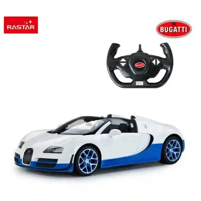 Mașină cu telecomandă RASTAR 1:14 Bugatti Grand Sport Vitesse, alb/albastru, cod 61354