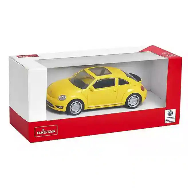 Mașină RASTAR Die cast 1:43 Volkswagen Beetle, galbenă, cod 61358