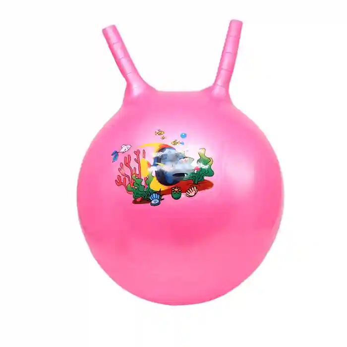 Minge de sărit 45 cm cu desen, roză, cod 812004
