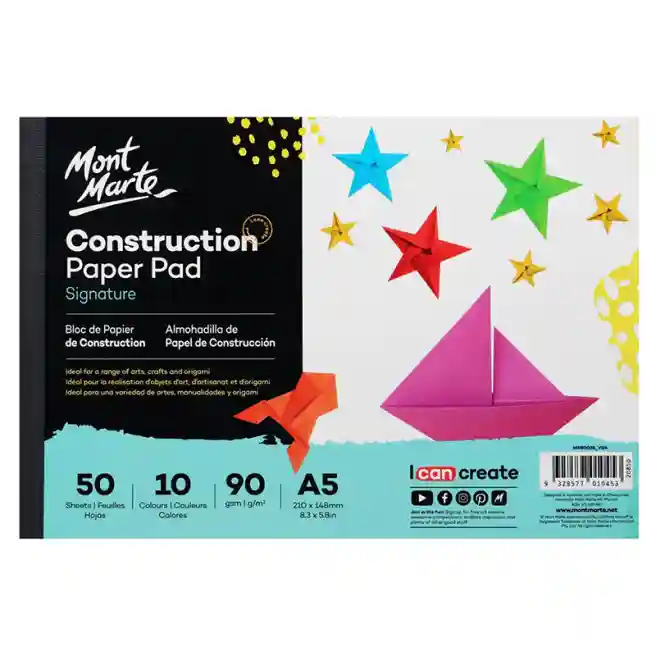 Set hirtie colorata A5 M.M. Creative Kids, 50 foi 10 culori art.MSB0038