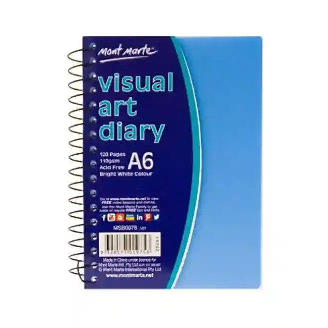 Скетчбук на спирали, обложка PP color, A6, 110 gsm, 60 листов