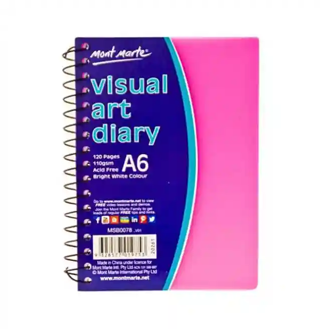 Скетчбук на спирали, обложка PP color, A6, 110 gsm, 60 листов