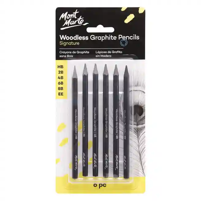 Set de creioane de grafit M.M. 6buc Woodless art.MPN0046