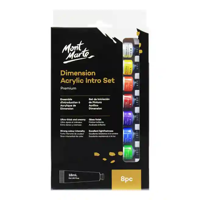 Set de deminsiuni de acril 8 culori x 18 ml