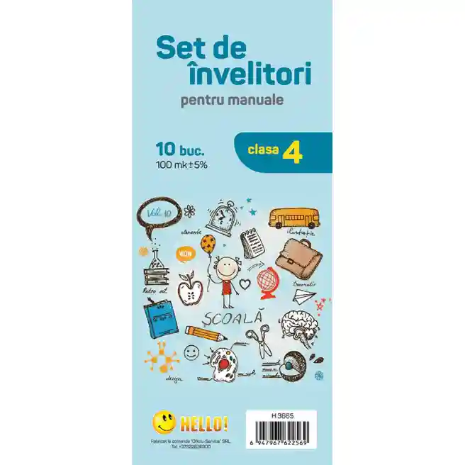 Set de invelitori pentru manuale clasa 4, scoli romane, art. H.3665
