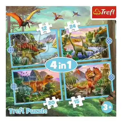 TF Puzzle "4in1" -  Unique dinosaurs, cod 50169
