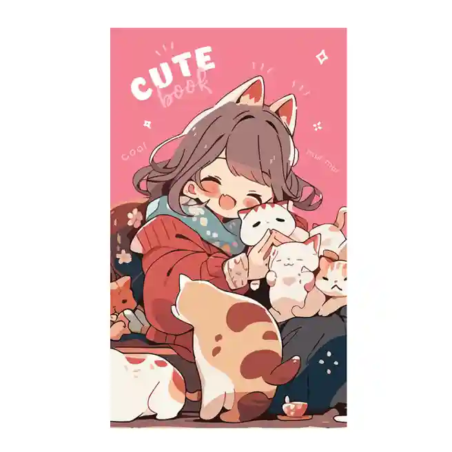 Blocnotes A7 48 foi patratele cu clei BG "Cute anime"