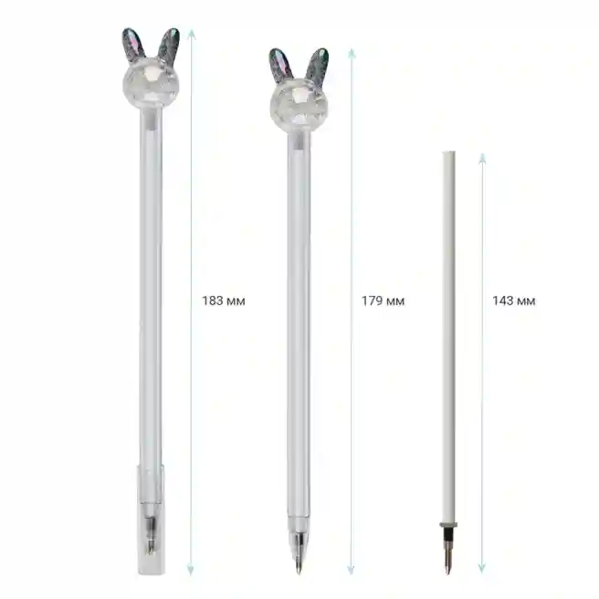 Pix cu bilă MESHU "Crystal Rabbit" 0,7mm, albastru, asorti