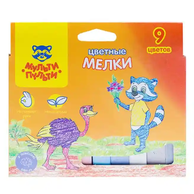 Cretă colorată Multi Pulti "Enot în Australia", 9 culori