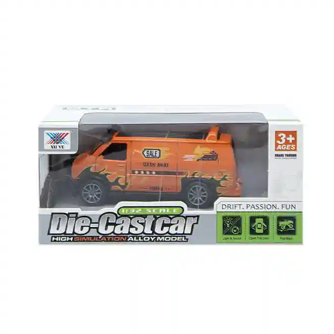 Minivan 1:32 "Die-Castcar", cu lumină și sunet, și uși care se deschid, orange, cod 632058