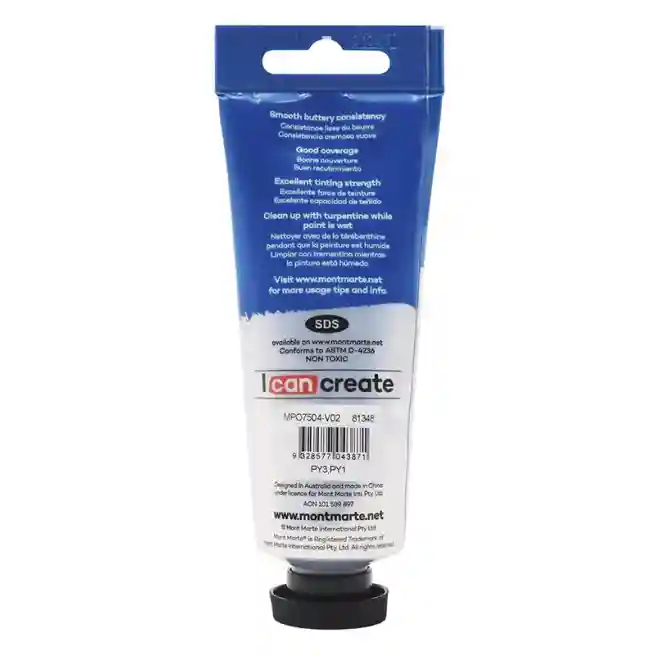 Vopsele Oil Paint, de ulei, 75 ml galben Medium Yellow