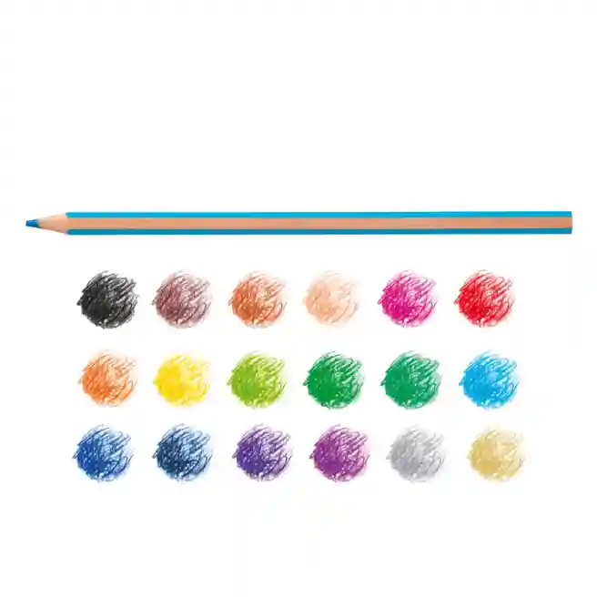 Set creioane colorate Carioca Supercolor, hexagonale, 18 culori