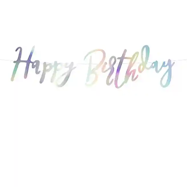 Баннер Happy Birthday, перламутр, 16.5 x 62 см