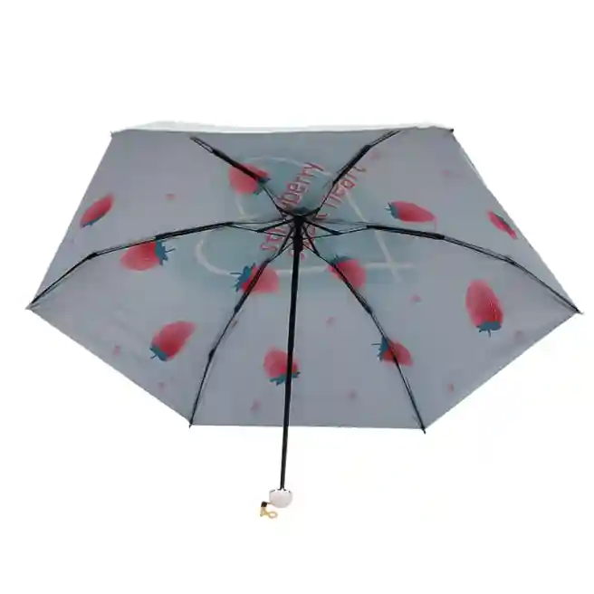 Umbrelă pliabilă Strawberry, albastru deschis, cod 220003