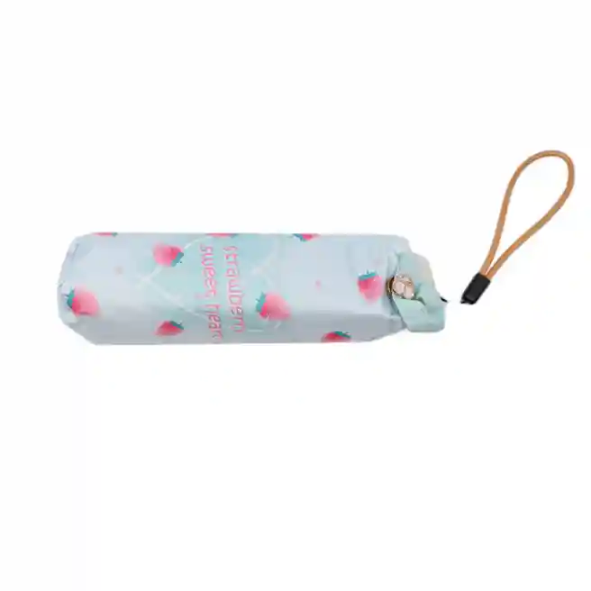 Umbrelă pliabilă Strawberry, albastru deschis, cod 220003