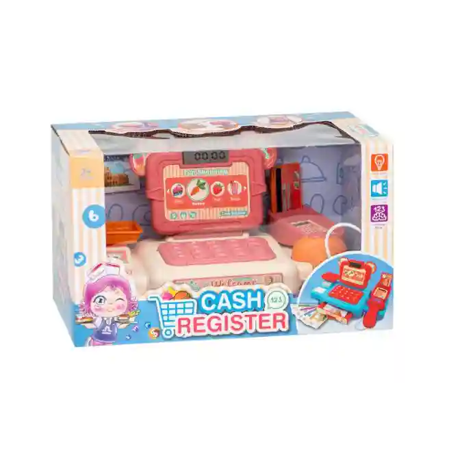 Aparat de casă "Cash Register" cu bancnote rosu+bej, cod 592081