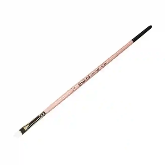 Pensula sintetică oblica, Flamingo 1023A, nr. 1/4, mâner scurt, KOLOS