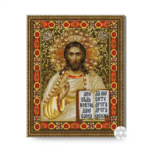 Икона Иисус Христос Вседержитель, 40х50 см, алмазная мозаика