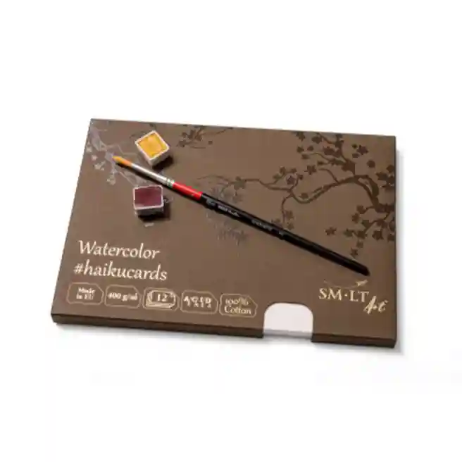 SMLT Set carduri pentru acuarela HAIKU în cutie 14,8x21cm, 12foi,  400g