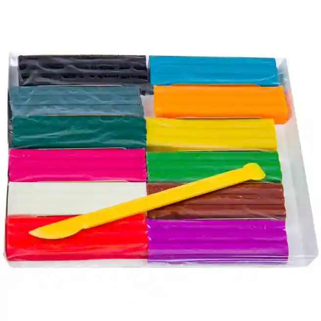 Plastilină Multi-Pulti, 12 culori, de ceară ,cu stec, 180g