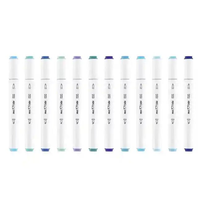 Set de carioci cu două fețe pentru sketching MESHU, 12 bucăți