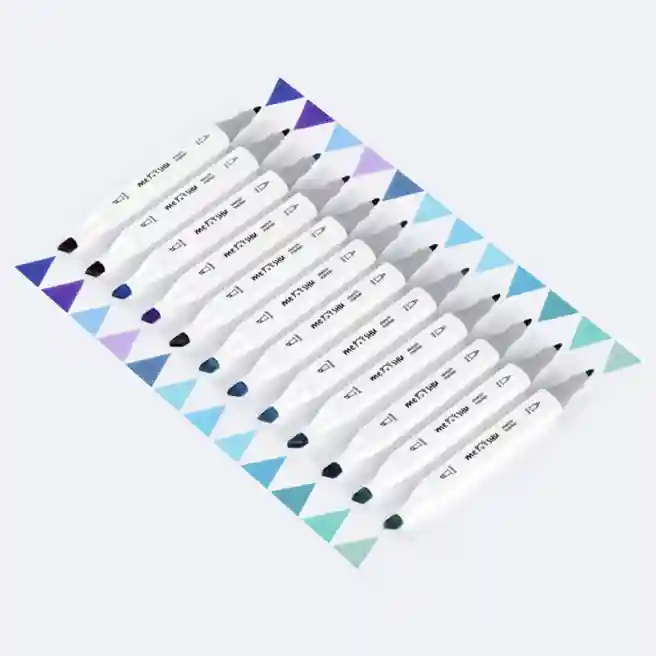Set de carioci cu două fețe pentru sketching MESHU, 12 bucăți