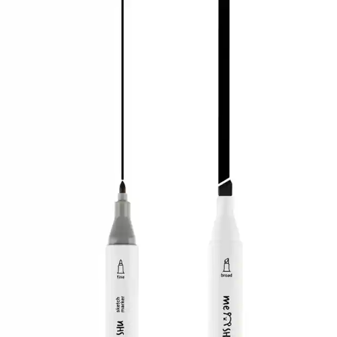 Set de carioci cu două fețe pentru sketching MESHU, 12 bucăți