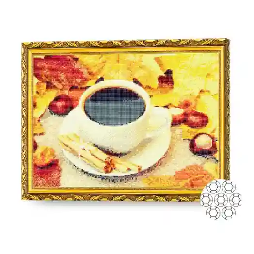 Кофе среди листьев 40x50 см, алмазная мозаика