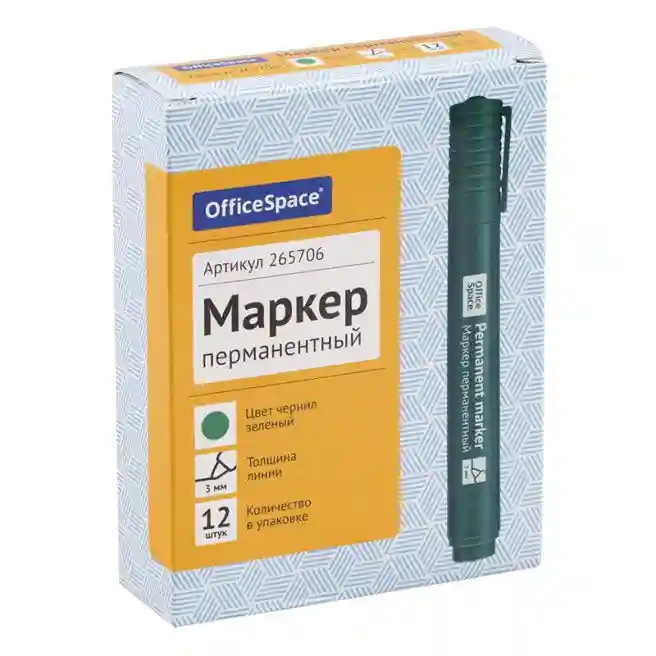 Marker permanent OfficeSpace verde, 3mm