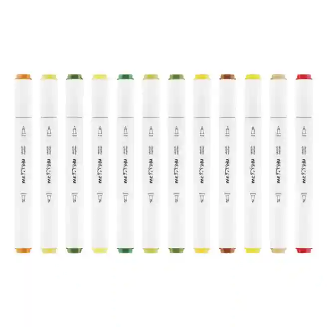 Set de carioci cu două fețe pentru sketching MESHU, 12 bucăți