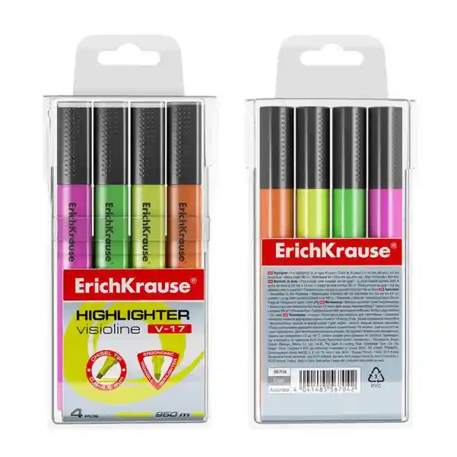 Set de markere ErichKrause Visioline V-17, (4 buc.)