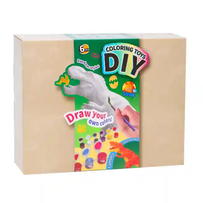 Set pentru pictură dinozaur, 1 figurină, culori, pensulă, 25 cm, cod 792205