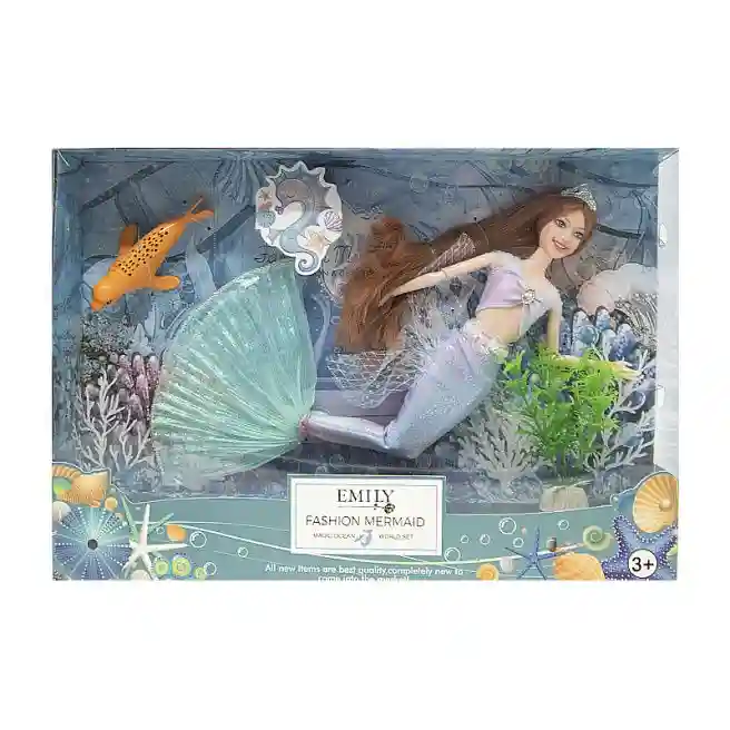 Кукла-сирена Emily 30 см, с морским львом, код 672026