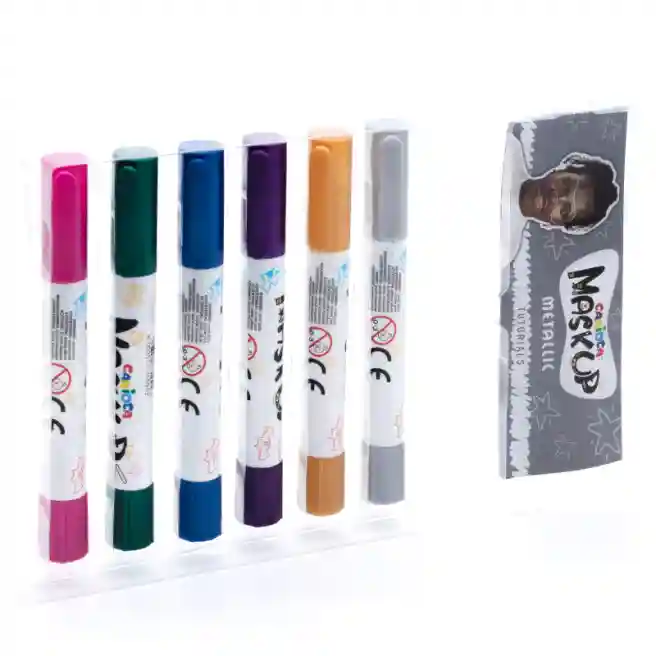 Creioane pentru pictat pe față Carioca Set metalic, 6buc/set