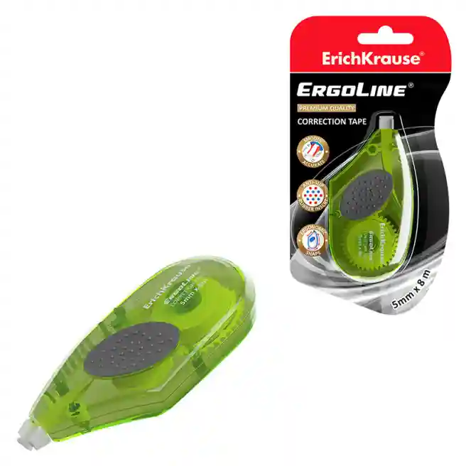 Bandă corectoare ErichKrause ErgoLine, 5mm х 8m, verde