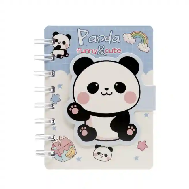 Блокнот A6 60л. Panda спираль с боку