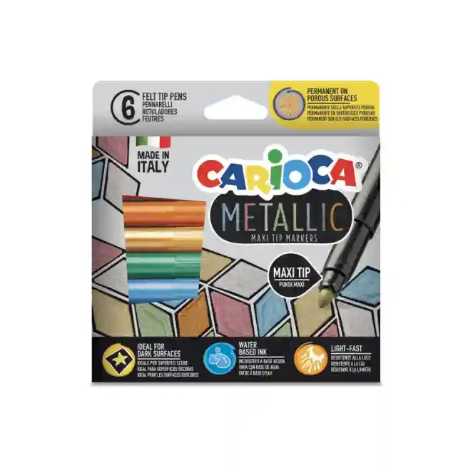 Set carioci Carioca Metallic Maxi, 6 buc